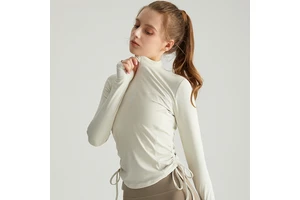 Half Zip Long Sleeve Breathable Quick Dry Shirts for Women Custom Workout Athletic Yoga Tops Collared Quarter Zipper Wholesale