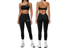 Custom Seamless off Shoulder Sports Suit Tight Fitting Running and Quick Drying Yoga Suit Women's Outdoor Casual Fitness Suit