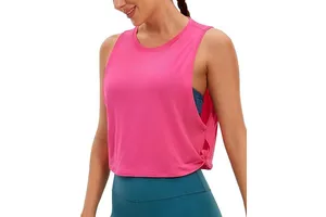 HUACHEN Plus Size Cotton Large Armhole Tank Tops for Women Workout Sport Yoga Running Gym Four-Way Stretch Eco-Friendly Loose