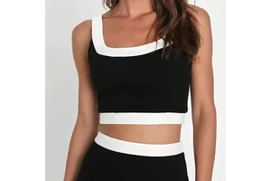 Block Bodycon Set Regular Fit Bodycon Silhouette Hidden Back Elastic Waist Vintage Plain Dyed