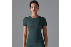 New Seamless Sexy Tight-fitting Short-sleeve Hip-lifting Shorts Yoga Clothing Workout Women's Sports Gym Fitness Top