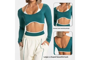 Breathable Border Seamless Two-Piece Sports Tops Long-Sleeved Fitness & Yoga Outer Wear Running Tops
