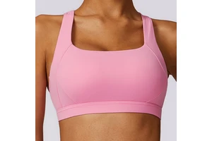 Crisscross Back Breathable Lightweight Padded Sports Bra For Women Running Fitness Workout Top