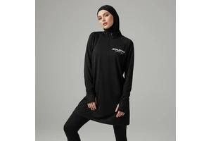 Womens Modest Long Sleeve Shirt Thumb Holes UPF50+ Eco-Friendly Spandex/Polyester Comfortable Soft Breathable Active Wear