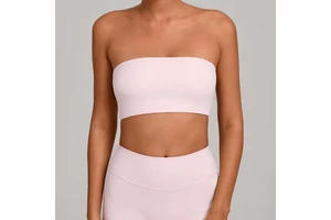 Women's Quick-Dry Workout Tank Top with Non-Slip Yoga Built-in Sports Bra Four-Way Stretch Rude Gym Bra Strapless Bustier Bra
