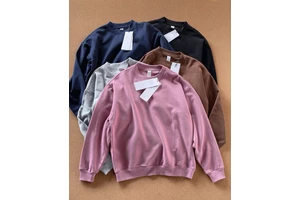 Z43 Long Sleeved Round Neck Sports Pure Cotton Hoodie Jacket, Autumn and Winter Women's Thick Yoga Suit with Added Velvet Top
