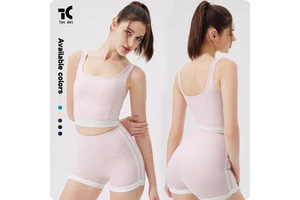 Color Block Breathable Wrinkle Mesh Panel Contrast Back Front Four-Way Stretch Skinny Fit Running Training Fitness Yoga Tank Top