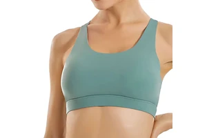 Seamless Reversible Design Women's Yoga Gym Sports Bra with Front Logo High Support Breathable & Stretch Fabric