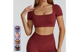 Hot Selling High Elasticity Activewear Sports Crop Top Seamless Breathable Yoga Tops