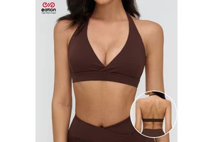 Sports Bra for Women Low V Neck Yoga Top Halter Sport Bra Backless Design Lightweight Removable Padding Gym Fitness Yoga Wear