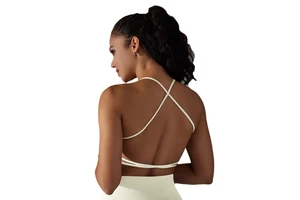 2024 Women's Seamless Fitness Sports Vest Crop Tank Wholesale Custom Logo Yoga Gym Top Bra Breathable Cross Straps Design