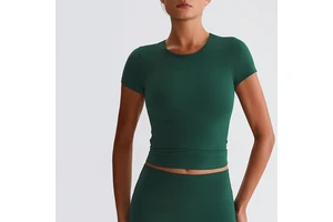 2025 Summer Daily Casual Womens Running Clothing Quick Dry Sports Shirts Short Sleeve Fitness Top Yoga T Shirt for Women