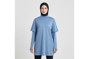Breathable Modest Muslim Womens Activewear Shirt Long Sleeve Thumbhole Design Running Sports Gym Workouts Fitness Outdoor