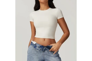High Quality Women's Breathable Long Sleeve Yoga Crop Top Spandex/Nylon Skinny Fit Four-Way Stretch Quick-Dry Gym Running