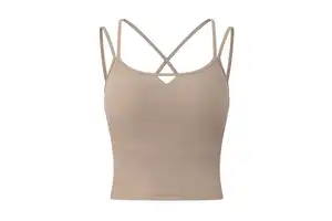 New Style Breathable Yoga Vest Women's Tank Top Chest Pads Crossed Sexy Back Strappy Fitness Top Running Sports Spandex/Nylon