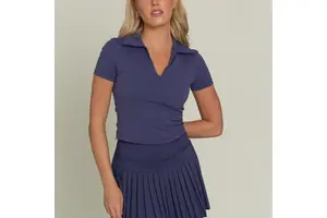 Factory Direct OEM ODM Custom Tennis Yoga Sport Slim Fit Polo Shirt V Neck Short Sleeve Golf Workout Athletic Women Leisure Tops