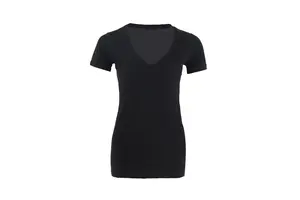 Breathable Summer Merino Wool Women Short Sleeve V-neck T-shirt