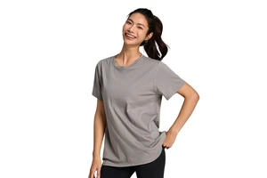 Cotton Loose T-shirt Summer Cool Quick-dry Sports Top Women Solid Color Short-sleeve Yoga Fitness Wear