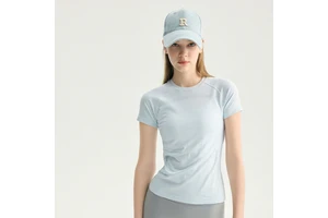 Seamless Tight-Fitting Thin Quick-Drying 100% Polyester Solid Color Fitted Sports Fitness Yoga Clothing Short Sleeve Cap Sleeve