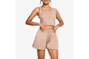 Quick Dry Elastic Waistband Women Vest Sports Fitness Workout Loose Yoga Shorts Crop Tank Top Sets Workout Sport Sets