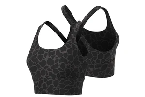Women's Solid Color Full-Length Leggings Cross Sport Bra Set Breathable Spandex/Nylon U-NECK High Waist High Support Front Gym