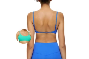 Custom Backless Halter Yoga Top With Bra Women Fitness Running Workout Sexy Blank Sports Bra