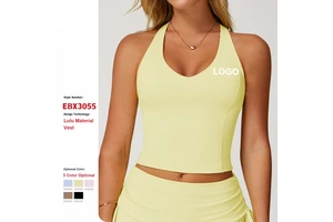 Custom High Quality Nude Feeling Yoga Vest Beautiful Back Quick-Drying Fitness Top Women Outdoor Running Sports Yoga Bra