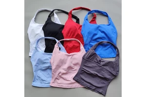 Halter Top Gym Vest Woman Backless Tank Tops Push up Sport Bras Running Vest Workout Tops Activewear Yoga Clothing