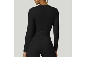 Women's Long Sleeve Compression Shirts Spandex/Nylon 220g Quick Dry Breathable Crew Neck Running Tops Athletic Hiking Yoga