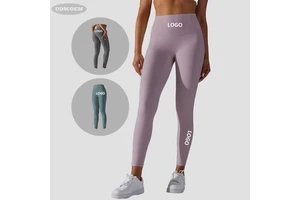 Custom High Waist Seamless Yoga Leggings Plus Size Nylon Spandex