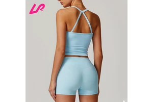 Custom Logo Gym Wear Polyamide Women Sports Clothes Sleeveless Yoga Crop Top Quick Dry Solid Summer Cross Back Fitness Tank Top