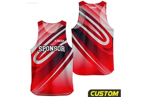 Custom Printing Quick Dry Mens And Women Seamless Vest Gym Fitness Sports Tank Top Polyester Marathon Running Singlet