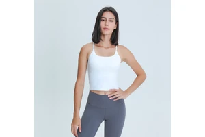 Hot Selling Fitness Race Back Tank Tops Gym Yoga Crop Tops With Padded Workout Vest for Women
