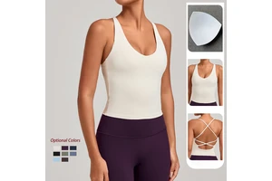 Custom Logo Wholesale Cross Strap Yoga Vest Fitness Wear Outerwear Versatile Running Backless Sports Top