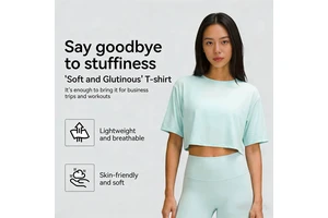 JCX Spring Summer New Yoga Sports T-shirt Plus Size Women's Short-sleeved Loose Slimming Meat Covering Four-way Stretch Quick