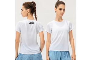 Women's Quick Dry Gym Top Soft Spandex Workout T-Shirt for Running Yoga Fitness Sports