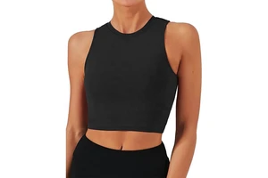 Wholesale New Style Custom Fitness Gym Workout Sporty Sportswear Cotton O-neck Yoga tank Top Crop for Women
