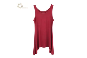 Fashion Design Plain Dyed Breathable Bamboo Yoga tank Top Dress Women OEM Service