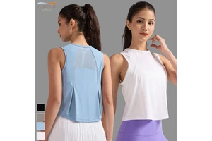 Custom Logo Women's Sports Wear Sexy Crew Neck Beauty Breathable Back Activewear Quick-drying Comfortable Sleeveless Tank Top