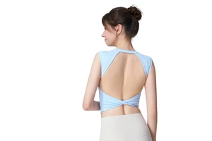 Back Hollow Sexy Sleeveless Yoga Tank Top Sports Running Vest Bra Yoga Crop Top for Women