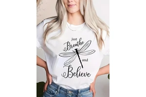 Women's Plus Size Regular Fit Short Sleeve O-Neck Letter Print Summer Graphic T-Shirt Casual Soft Breathable Stretchy