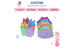 Girls Fashion Sportswear Sleeveless Tank Top And Skirt With Embroidery And Built In Shorts Custom
