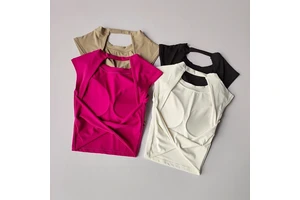 Eco-Friendly Breathable 100% Cotton Sleeveless Crisscross Back Yoga Top with Skinny Fit for Women's Activewear