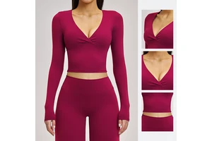 Spring/Summer Yoga Top for Women Pilates Yoga Long-Sleeve Sports T-Shirt Versatile Fitness T-Shirt for Women