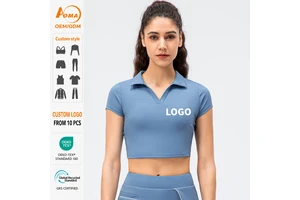 Women's Quick-Drying Breathable Spandex/Nylon V-Neck Knitted Tank Tops Casual Crop Vest for Fitness Training & Running Yoga