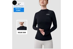Women's Versatile Workout Top Long Sleeve Yoga T-Shirt Lightweight High Stretch Training Fitness Shirt with Breathable Tight Fit