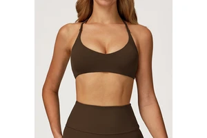 New Women's Cross Straps Design Sport Bras v Neck Running&yoga tank Tops