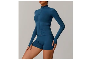 New Custom Sportswear High Waist Yoga Wear Women Gym Jacket Seamless Long Sleeve Activewear Set