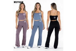 Women's Nylon Spandex Print Yoga Tank Tops Breathable Racerback Athletic Vest Double Layer Workout Tops Cross-Strap Built Bra