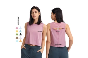Xsunwing Solid Color Sportswear Blouse Loose Sleeveless Quick-drying Fitness Sports Gym Yoga Vest Exercise Tops for Women WDQ050